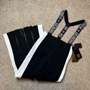 GOLDBERGH WOMEN'S HIGH END SALOPETTE SKI PANTS SKI BIBS BLACK NWT 10 RETRO